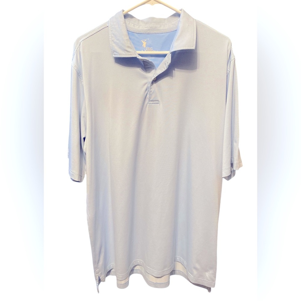 3/$18 Fairway & Greene Blue and White Striped Men's Golf Polo 2XL